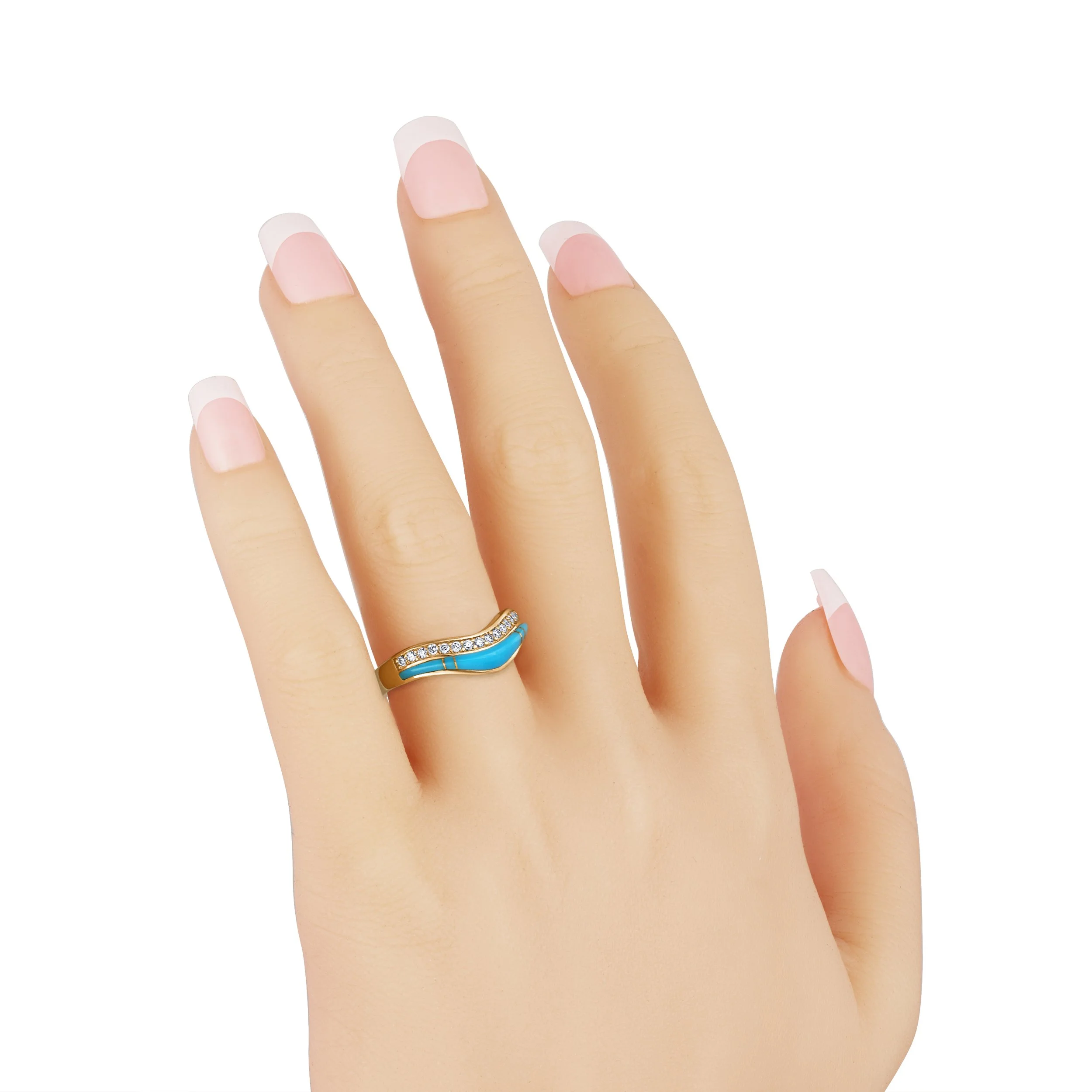 Turquoise Crest Ring – Luxury Sleeping Beauty Turquoise & Diamond
